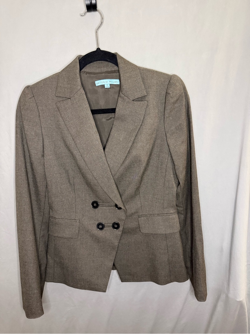 Antonio Melani Women’s Size 2 Brown Double Breasted Tailored Blazer